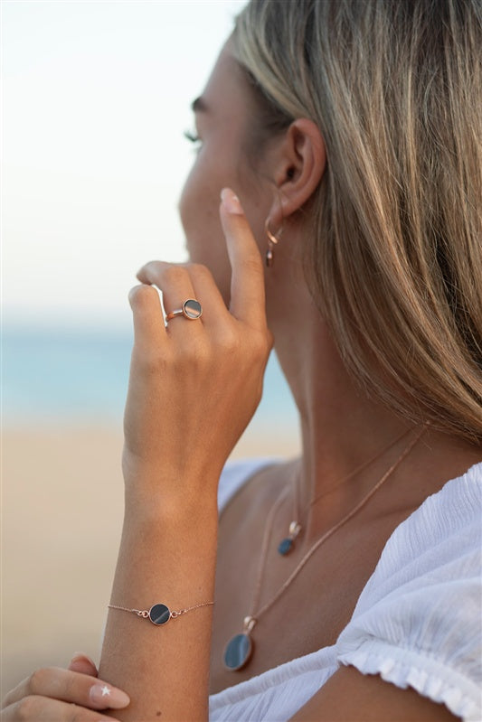 Handgefertigtes Armband aus 925 Silber 18k Rosegold plattiert mit Edelstein