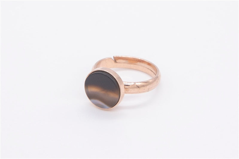 Handgefertigter Ring aus 925 Silber 18k Rosegold plattiert mit Edelstein