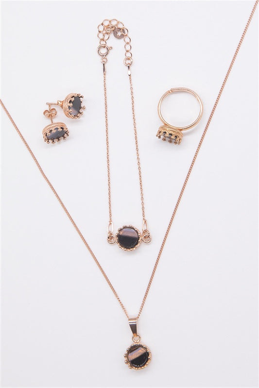 Handgefertigtes Armband aus 925 Silber 18k Rosegold plattiert mit Edelstein