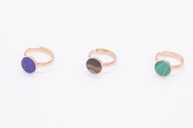 Handgefertigter Ring aus 925 Silber 18k Rosegold plattiert mit Edelstein