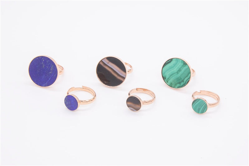 Handgefertigter Ring aus 925 Silber 18k Rosegold plattiert mit Edelstein