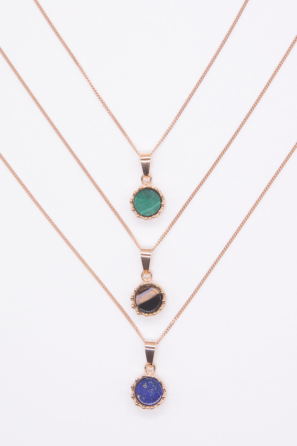 Handgefertigte Halskette aus 925 Silber 18k Rosegold plattiert mit Edelstein-Anhänger