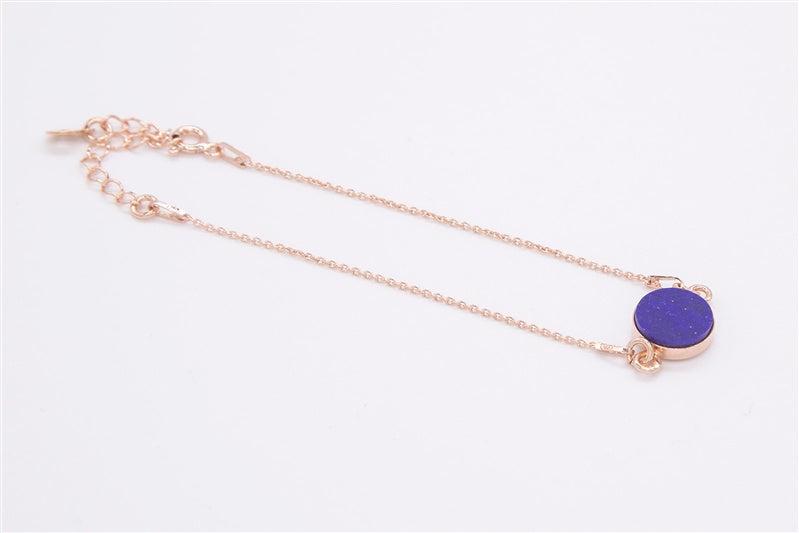 Handgefertigtes Armband aus 925 Silber 18k Rosegold plattiert mit Edelstein