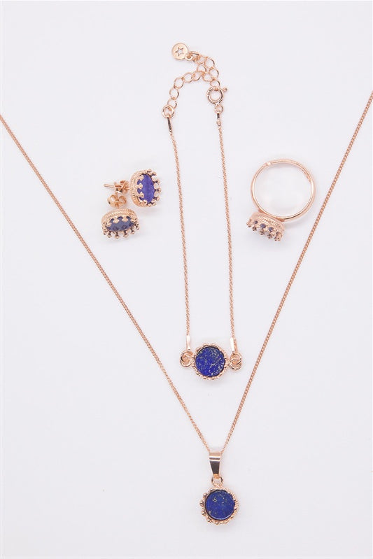 Handgefertigtes Armband aus 925 Silber 18k Rosegold plattiert mit Edelstein