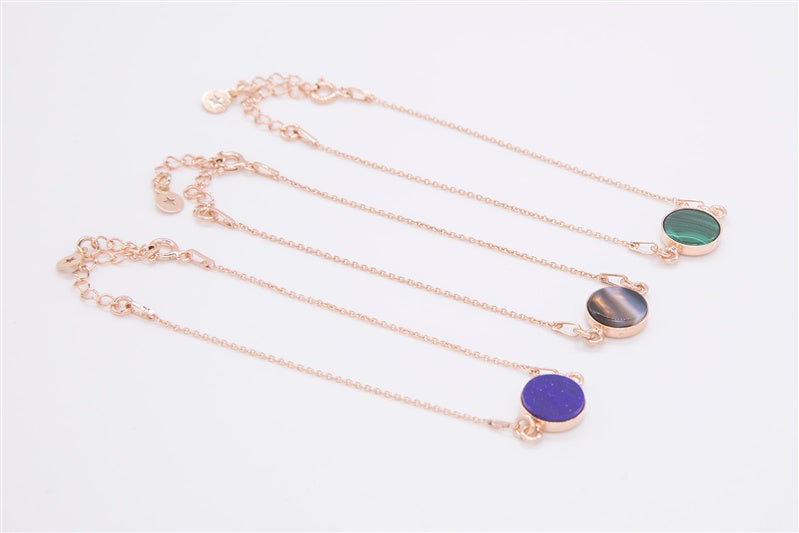 Handgefertigtes Armband aus 925 Silber 18k Rosegold plattiert mit Edelstein