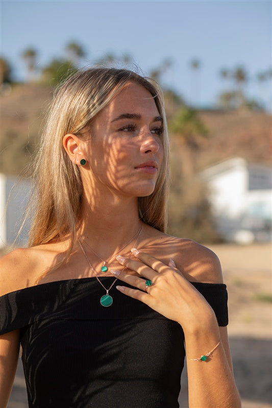 Handgefertigtes Armband aus 925 Silber 18k Rosegold plattiert mit Edelstein