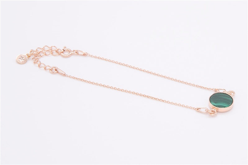 Handgefertigtes Armband aus 925 Silber 18k Rosegold plattiert mit Edelstein