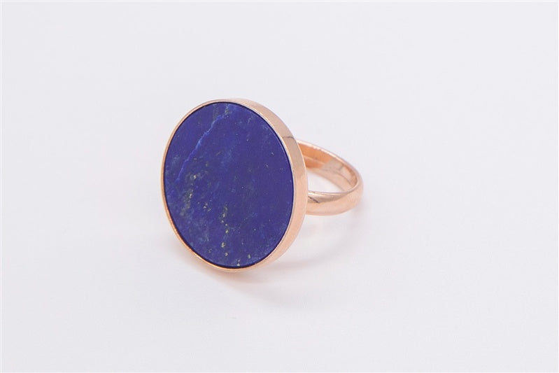 Handgefertigter Ring aus 925 Silber 18k Rosegold plattiert mit Edelstein