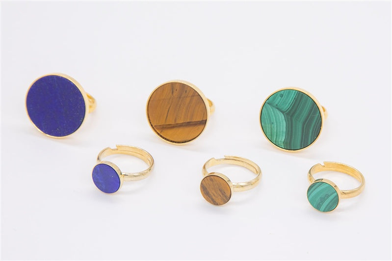 Handgefertigter Ring aus 925 Silber 24k Gold plattiert mit Edelstein