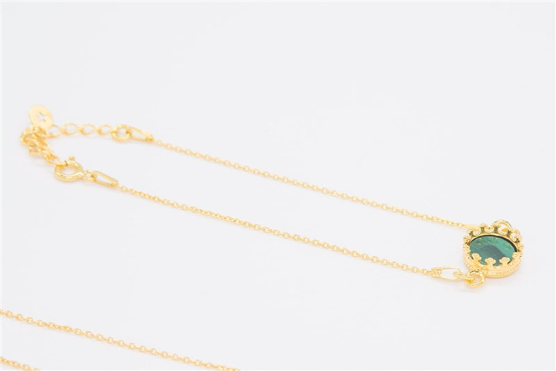 Handgefertigtes Armband aus 925 Silber 24k Gold plattiert mit Edelstein