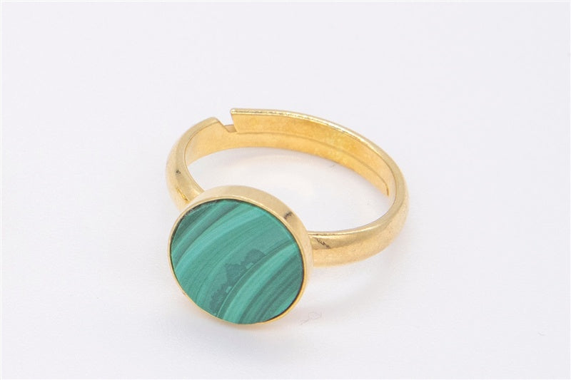 Handgefertigter Ring aus 925 Silber 24k Gold plattiert mit Edelstein