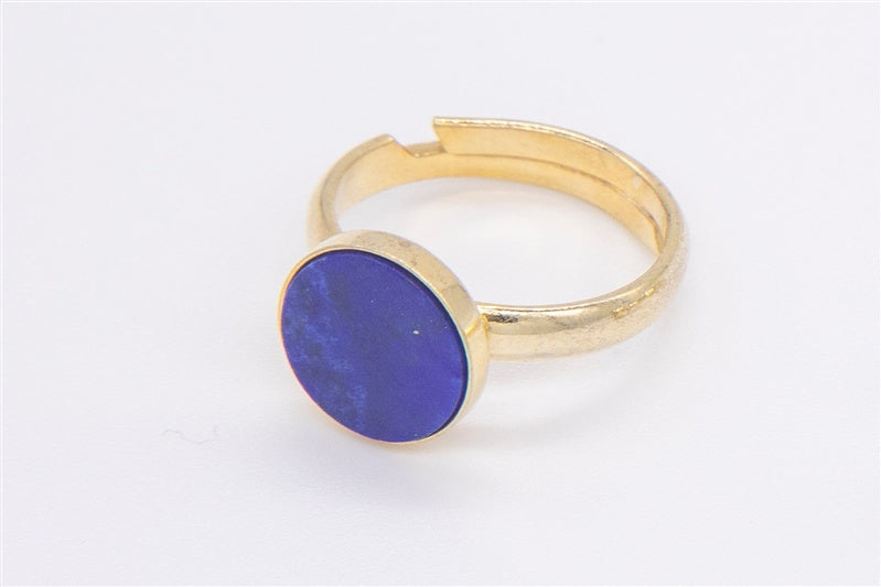 Handgefertigter Ring aus 925 Silber 24k Gold plattiert mit Edelstein
