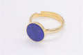 Handgefertigter Ring aus 925 Silber 24k Gold plattiert mit Edelstein