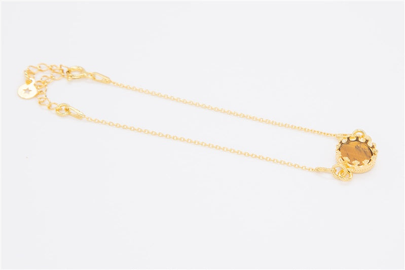 Handgefertigtes Armband aus 925 Silber 24k Gold plattiert mit Edelstein