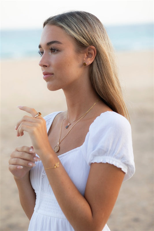 Handgefertigter Ring aus 925 Silber 24k Gold plattiert mit Edelstein