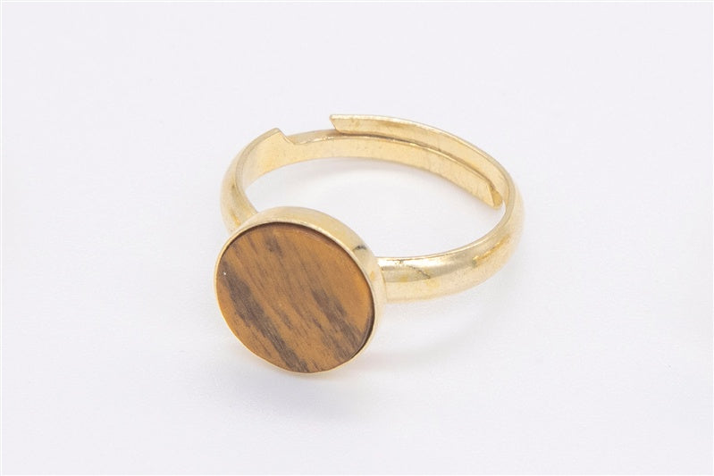 Handgefertigter Ring aus 925 Silber 24k Gold plattiert mit Edelstein