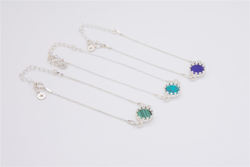 Handgefertigtes Armband aus 925 Silber mit Edelstein