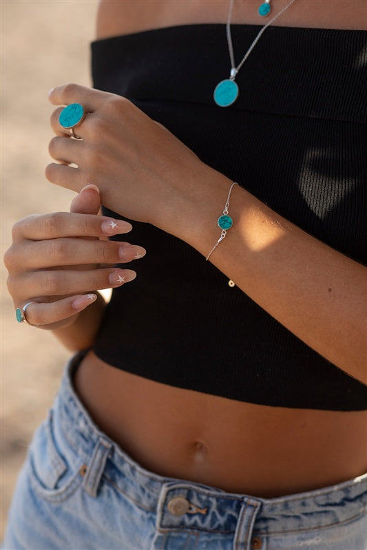 Handgefertigtes Armband aus 925 Silber mit Edelstein