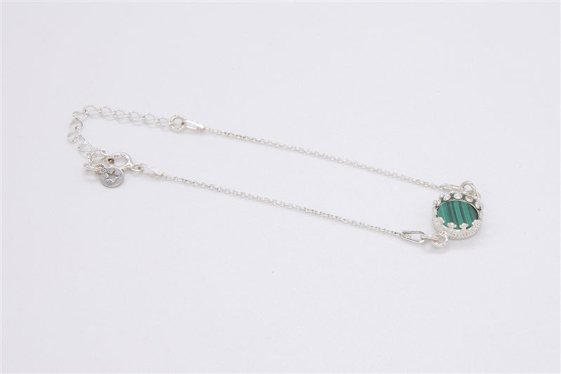 Handgefertigtes Armband aus 925 Silber mit Edelstein