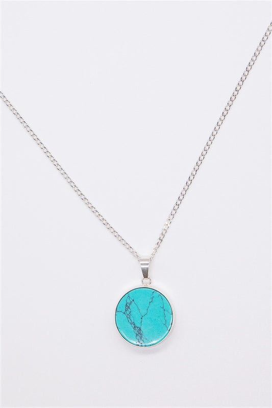 Handgefertigte Halskette aus 925 Silber mit Edelstein-Anhänger