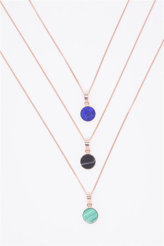 Handgefertigte Halskette aus 925 Silber 18k Rosegold plattiert mit Edelstein-Anhänger