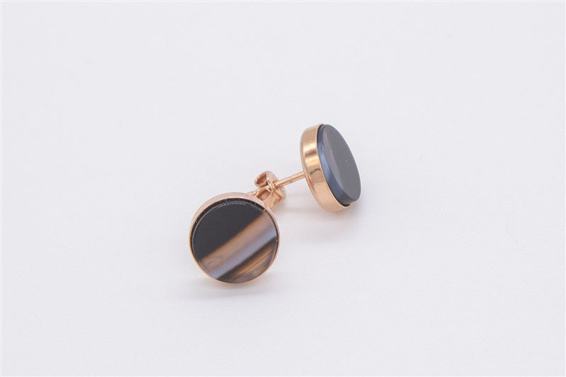 Handgefertigte Ohrstecker aus 925 Silber 18k Rosegold plattiert mit Edelstein